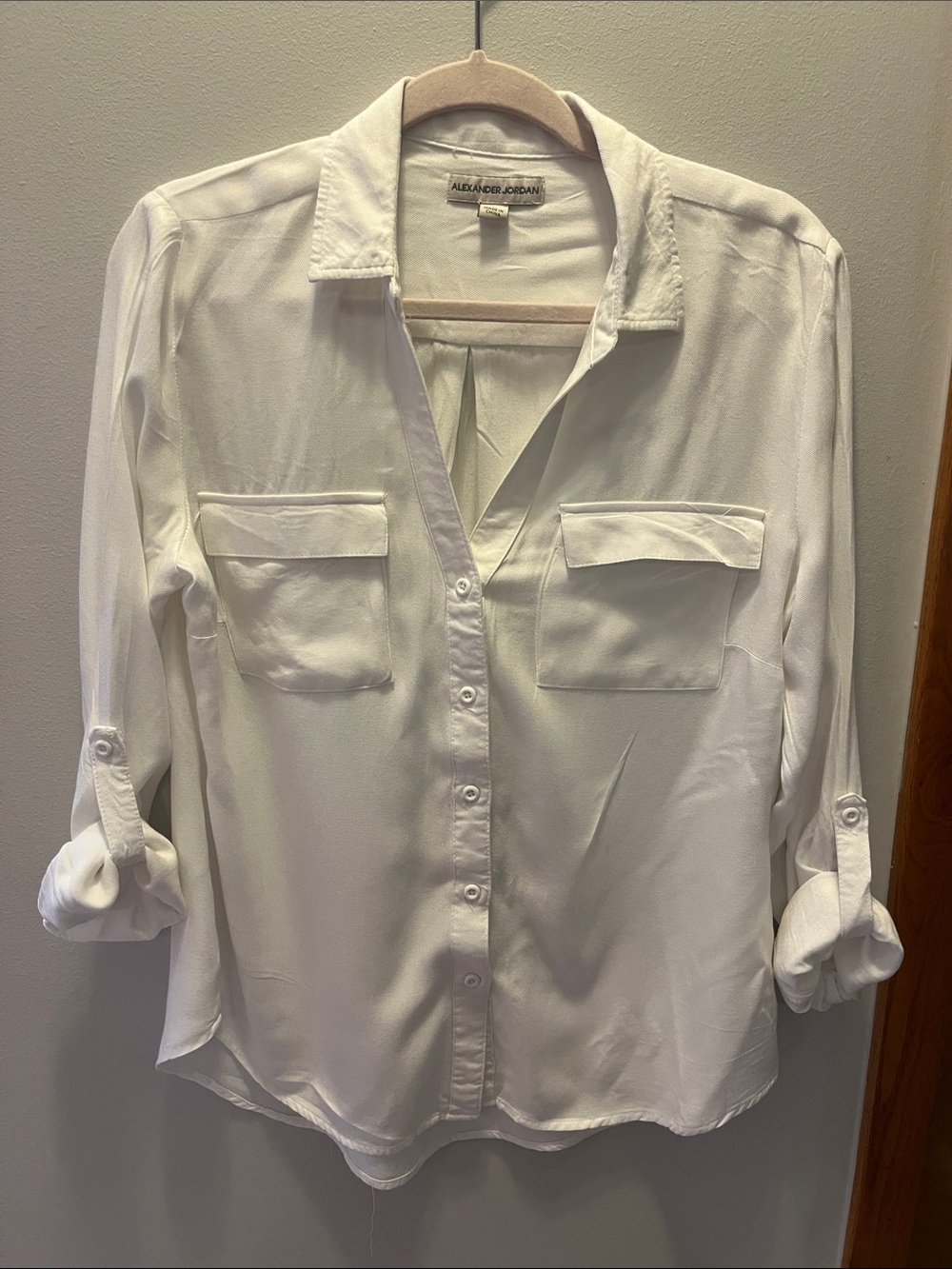 Alexander Jordan White Button-Down Utility Shirt